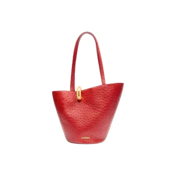 Jacquemus Calfskin Bucket Bags Shoulder Bags Medium Size Women's Red