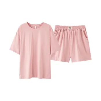 White Ran Pajama Set Women's Pink