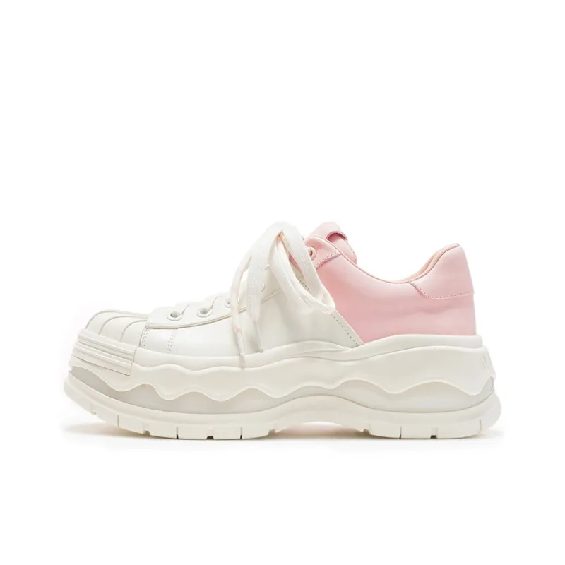 VITTORIO VENTURA Slip-Resistant Low-Top Casual Shoes Women's White & Pink-0