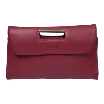 Furla Leather Clutch Regular Women's Burgundy Color