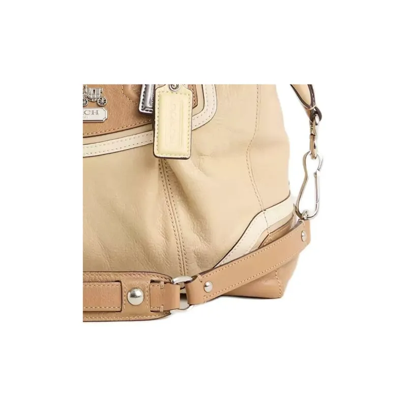 COACH AUDREY Leather One Shoulder Handbags Large Size Women's Camel With Mixed Oak And Fruit Colors-1