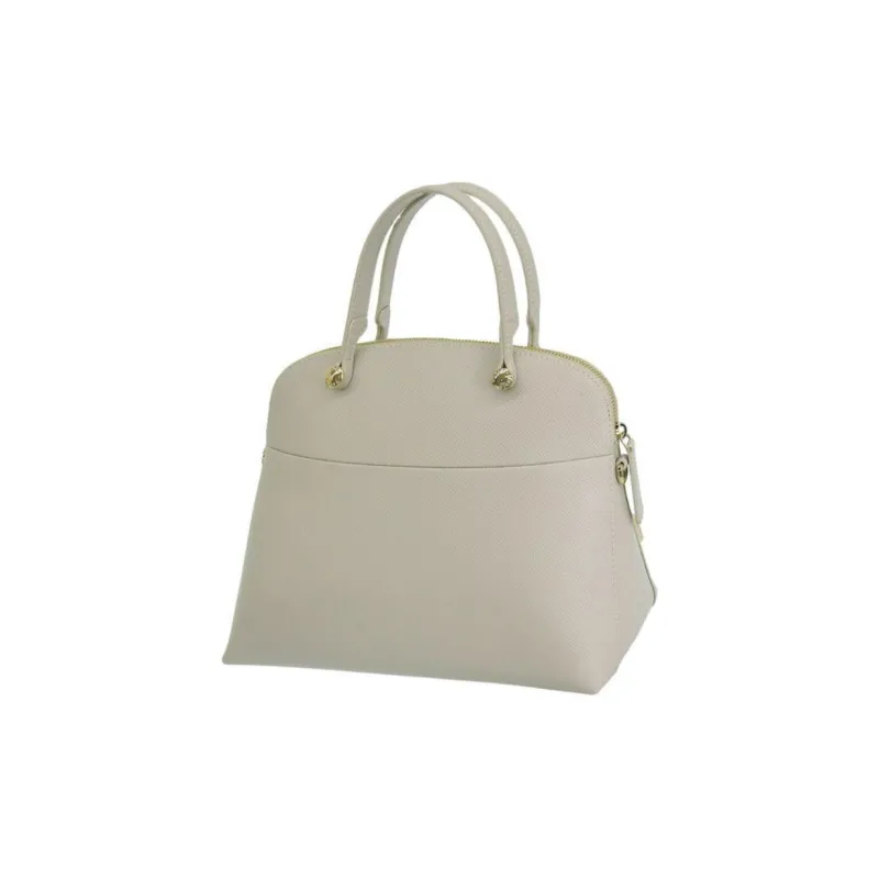 Furla Leather Shoulder Bag, Crossbody Bag, Handbag Women's Light Gray-3