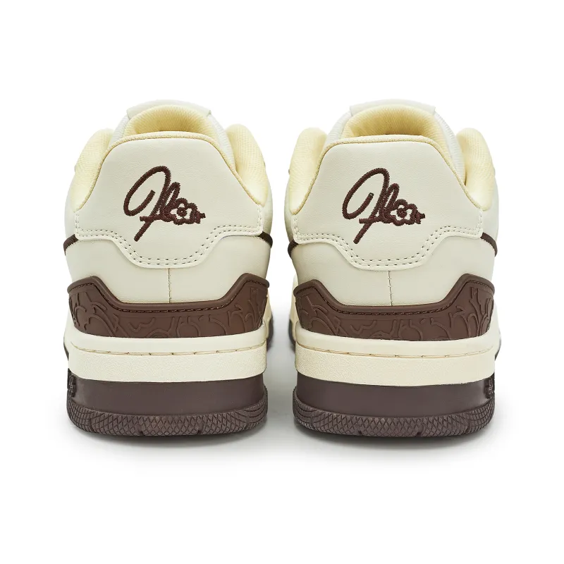 WE FLOWER Skateboard Shoes Unisex Low Top Brown/White-4