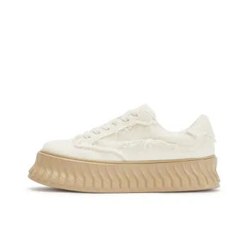 TOOMANYSHOES Matcha Cookies Height Increasing Low Top Skateboard Shoes Women's White