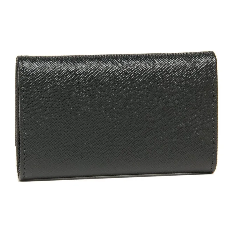 PRADA Leather Key Pouch Women's Black-3