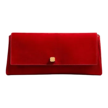 KHAITE Suede Calfskin Clutch Women's Scarlet