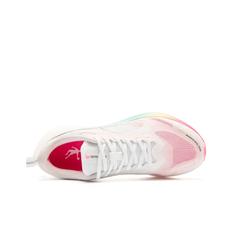QIAODAN Anti-Slip Wear-Resistant Low-Top Casual Running Shoes Women's White Pink-3