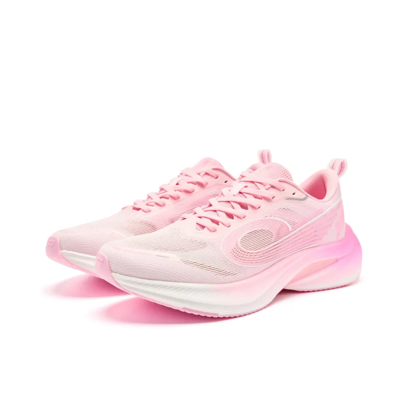 QIAODAN Cushioned Slip-Resistant Abrasion-Resistant Low-Top Casual Running Shoes Men's Cherry Blossom Pink Aurora Pink-2