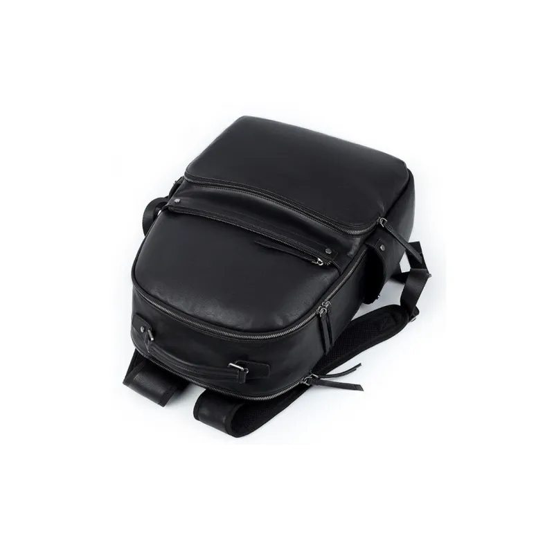 LARTIGENT Cow Leather Backpack Regular Men's Black-4