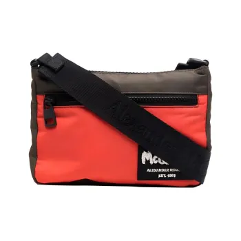 Alexander McQueen Logo Patch Zip Up Shoulder Bag