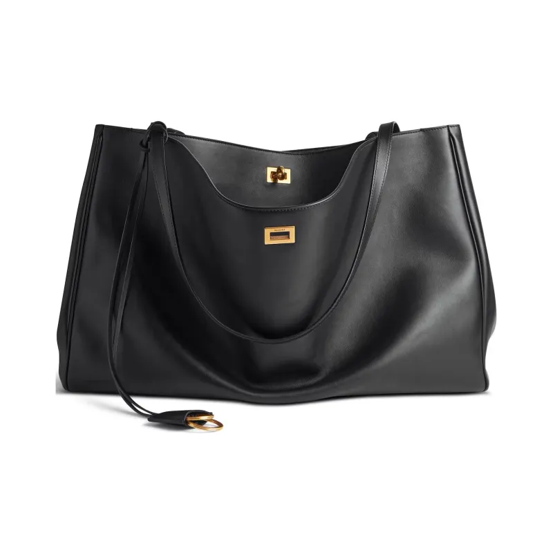 Balenciaga Cow Leather Tote Bag Shopping Bag Handbag Women's Black-1