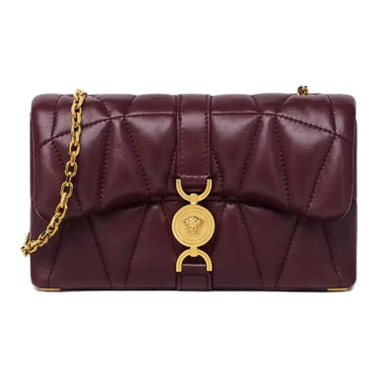 FANSIZHE Kleio Lambskin Quilting Crossbody Bag, Shoulder Bag Mini Women's Burgundy-0