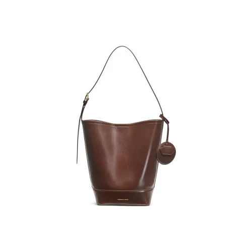CHARLES&KEITH PU One Shoulder Handbag Large Size Women's DARK BROWN Dark Brown