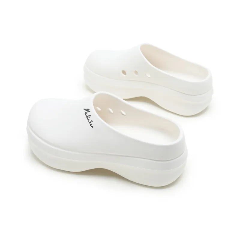 Mulinsen EVA Slip-Resistant Wrap-toe Slippers Unisex White-3