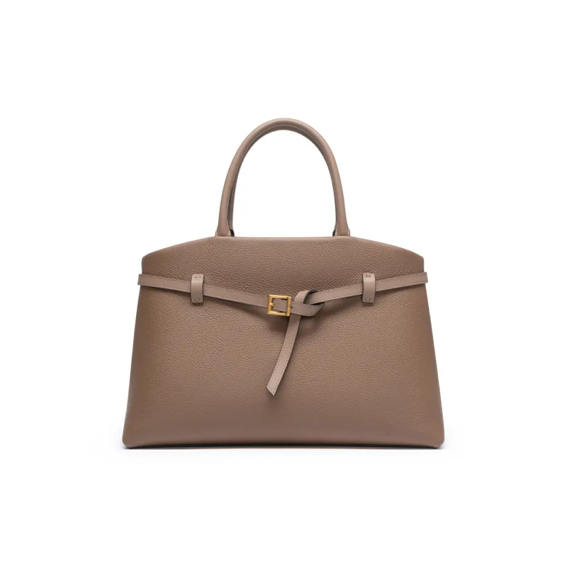 Chrisdien Deny Cow Leather Kelly Bag Handbags Women's Elephant Gray/Black-5