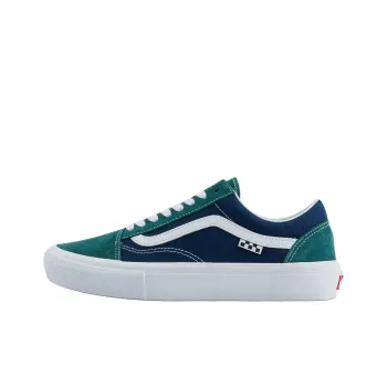 Vans Anti Slip Wear Resistant Low Top Skateboard Shoes Unisex Blue Green