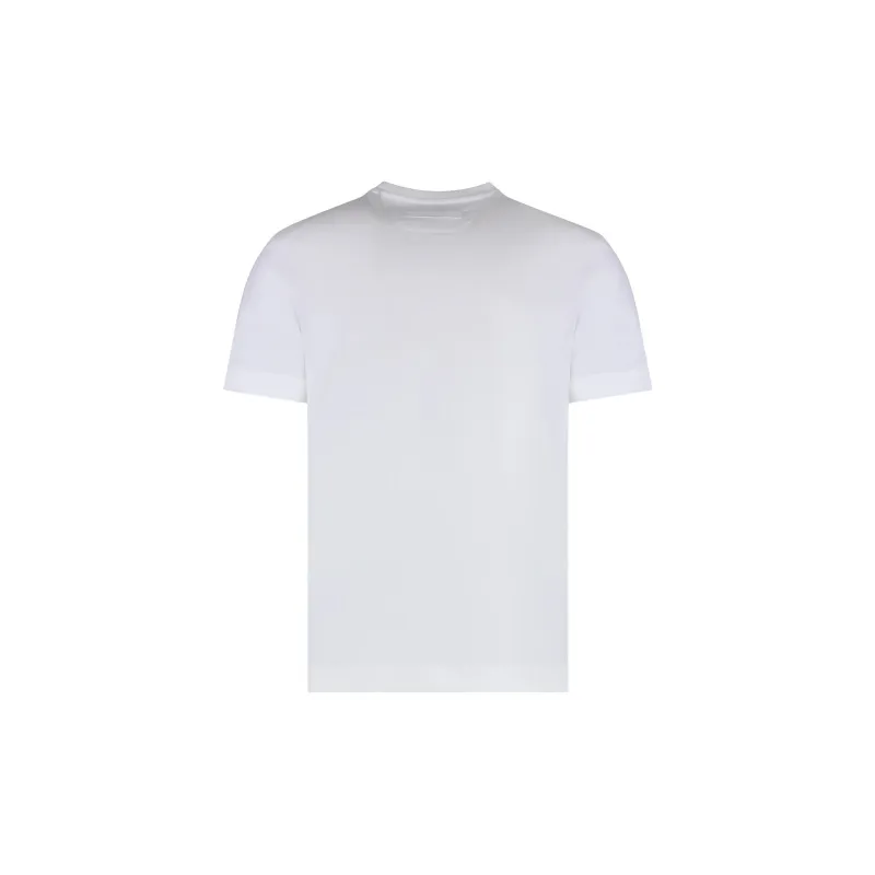 Ermenegildo Zegna Logo Embroidered Crewneck T Shirt-1