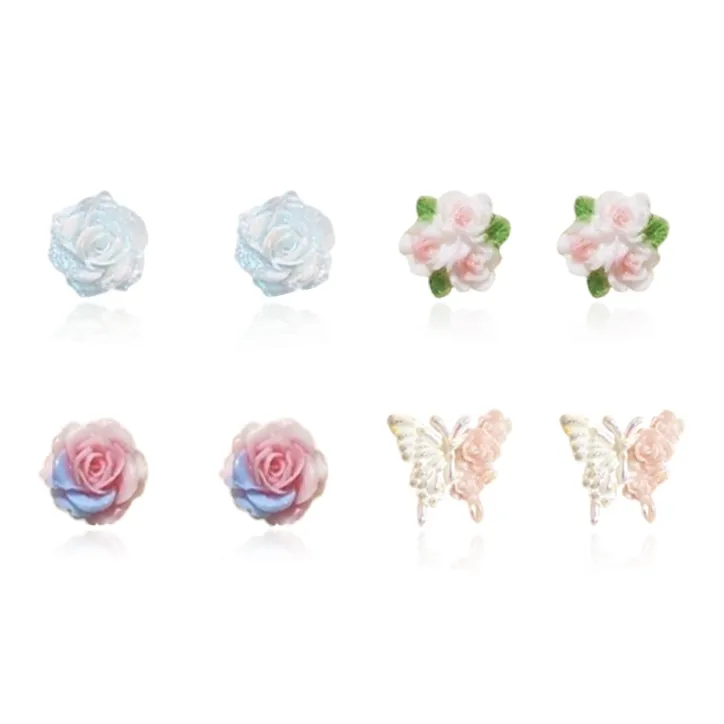 SHEEHHYY Alloy Stud Earrings Women's-7