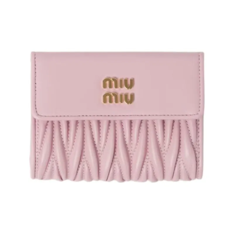 MIU MIU Lambskin Wallet Small Size Women's Snowflake Gypsum Pink-0