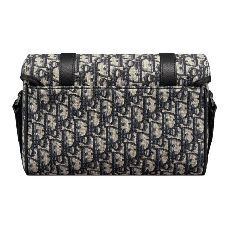 DIOR Cotton Messenger Bag Crossbody Bag Shoulder Bag Women's Beige & Black-3