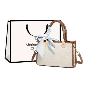 Marino Orlandi Cow Leather Handbag Regular Women's Black Brown/White Brown