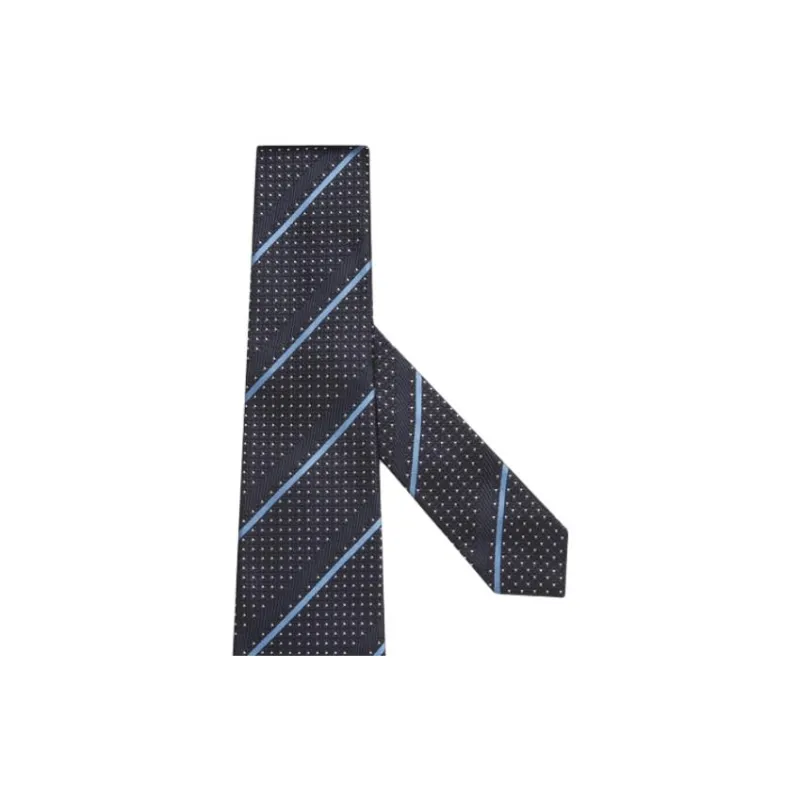 Zegna Mulberry Silk Ties Unisex Midnight Blue-2