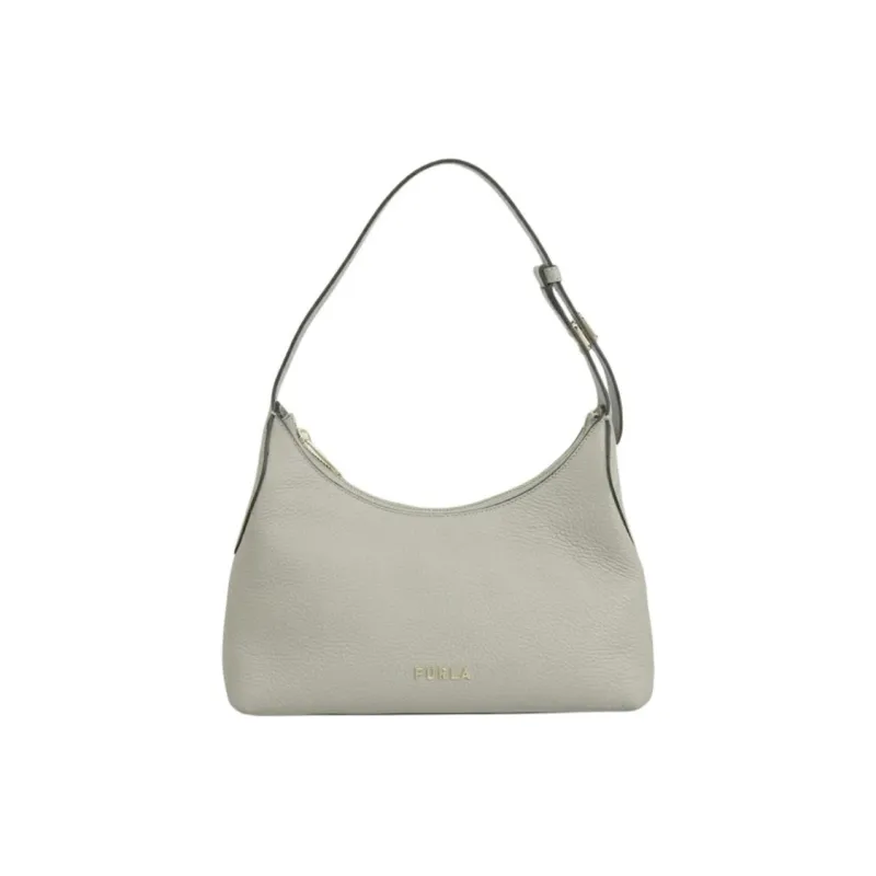 Furla Danae Leather Shoulder Bag Small Size Women's Gray-0