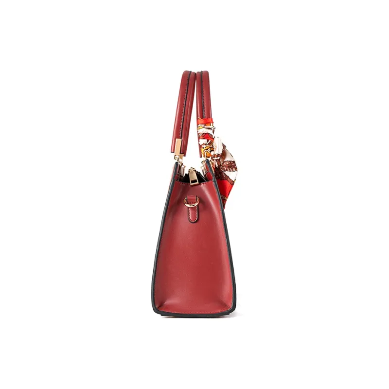 Vigno Synthetic Leather Shoulder Bag Crossbody Bag Handbag Medium Size Women's Red-39