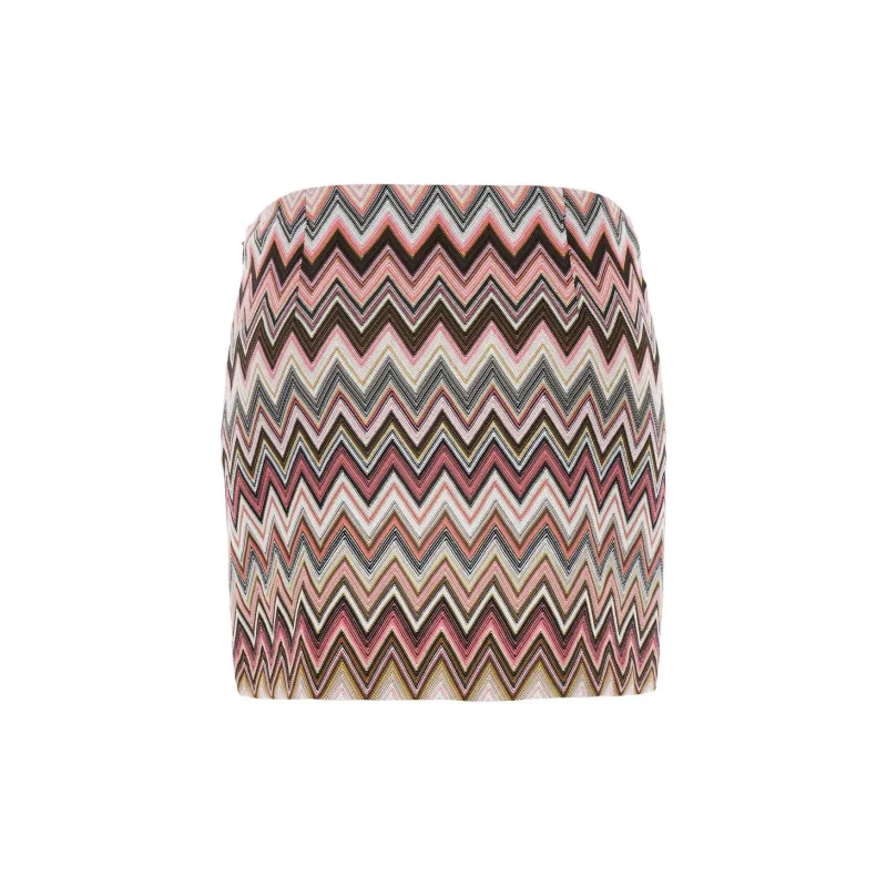 MISSONI Zigzag Woven Front Slit Mini Skirt-1