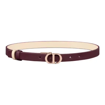 DIOR Calfskin, Brass Leather Belts Women's Red Width  2CM