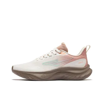 Erke Cushioning Rebound Slip Resistant Low Top Casual Running Shoes Women's Microcrystal White Sandalwood Lip Color