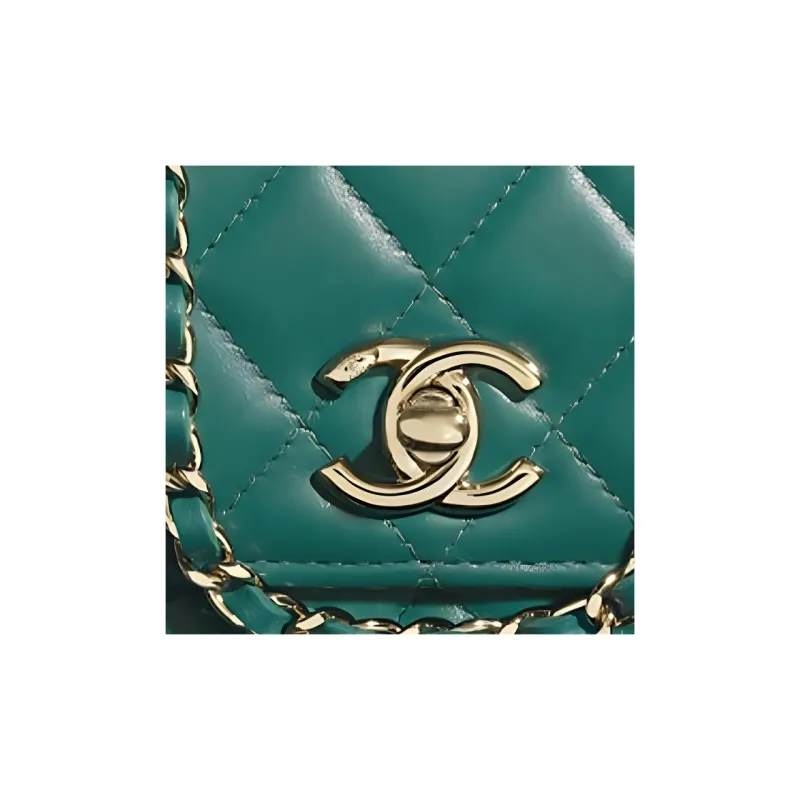 CHANEL Trendy Cc Sheepskin Chain Bag, Shoulder Bag, Crossbody Bag Trumpets Women's Green-1
