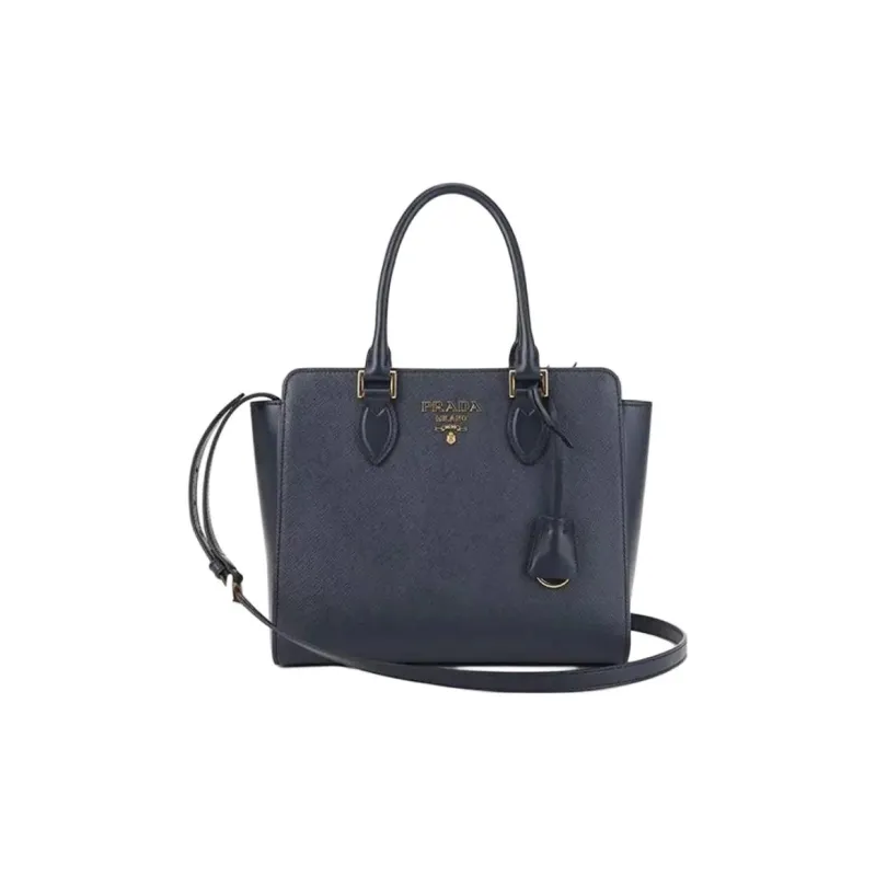 PRADA Saffiano Leather Shoulder Bag Crossbody Bag Handbag Women's Navy-1