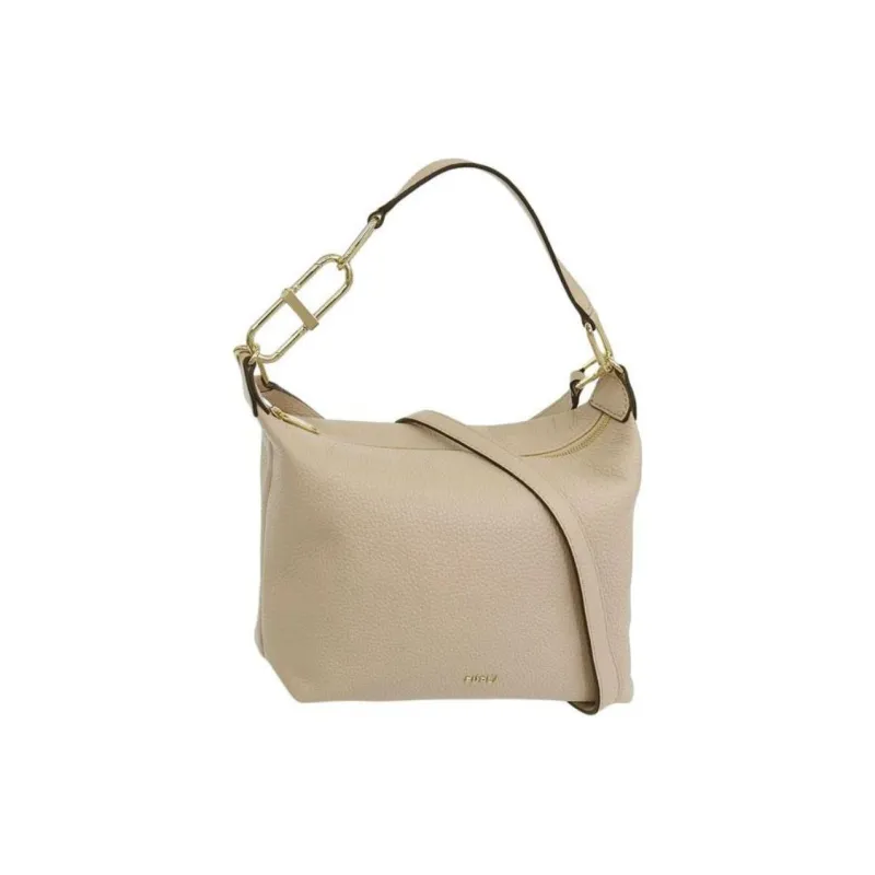 Furla Leather Shoulder Bag, Crossbody Bag, Handbag Women's Pink Beige-1