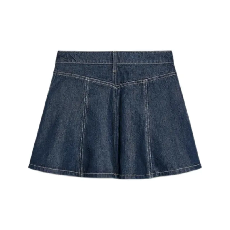 ZARA Trf Denim Short Skirts Women's Deep Indigo Cyan-1