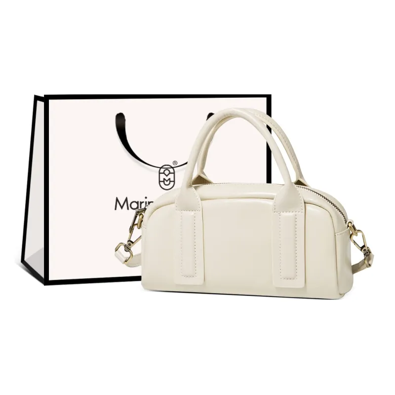 Marino Orlandi Cow Leather With Synthetic Leather Boston Bag, One Shoulder Handbag Small Size Women's Multicolor-5