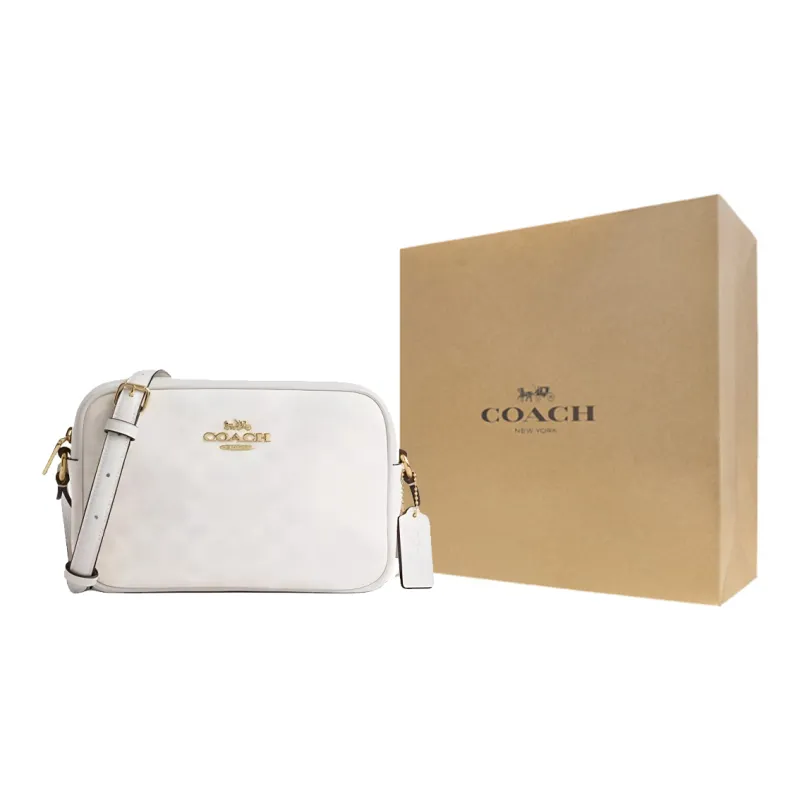 COACH Jamie Canvas Canvas Bag Crossbody Bag Shoulder Bag Small Size Women's White-4