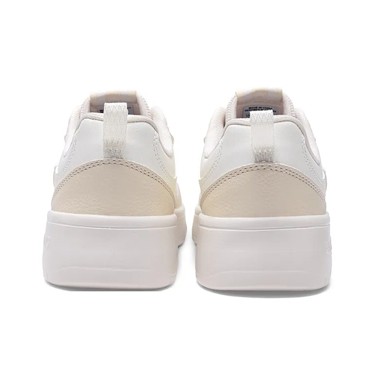 LiNing Early Cloud Balance Lightweight Breathable Low-Top Skateboard Shoes Women's White Gray-4