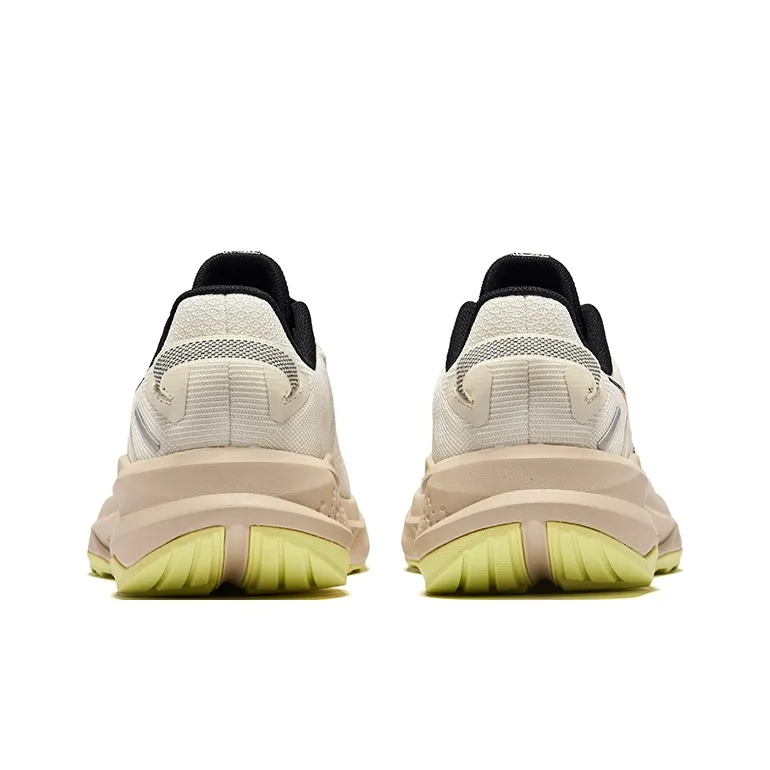 Erke Cushioned Slip-Resistant Abrasion-Resistant Low-Top Casual Running Shoes Men's Beige Black-3