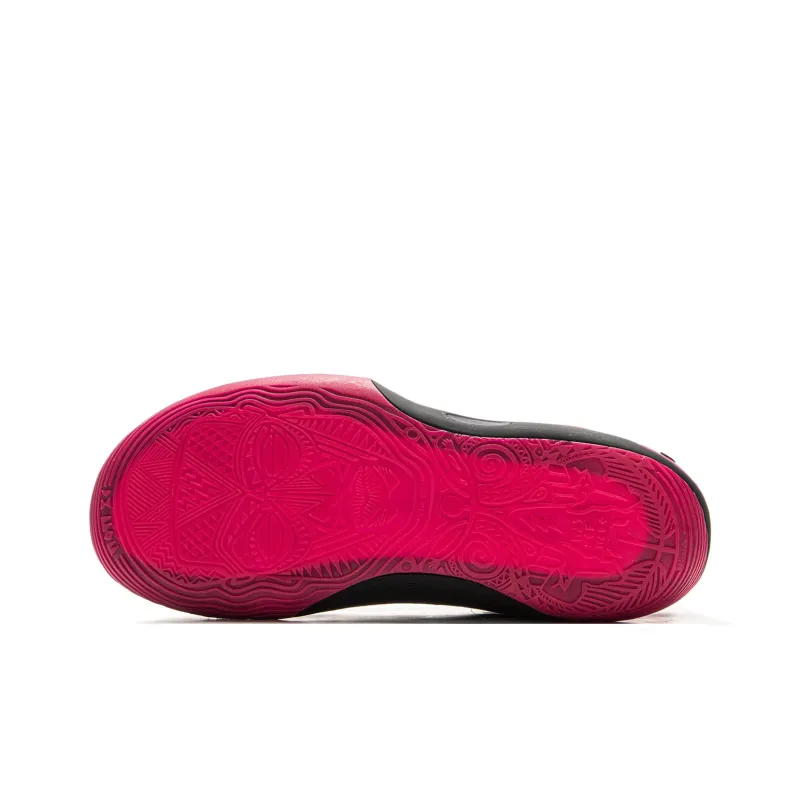 LiNing Wow11 Cushioning Anti-Slip And Wear-Resistant Lightweight Rebound Mid-Top Basketball Shoes Men's Black Red-6