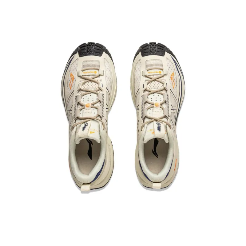 LiNing CF Su Xingchuan Abrasion Resistant Waterproof Slip Resistant Low Top Outdoor Hiking Shoes Unisex Beige Blue-3