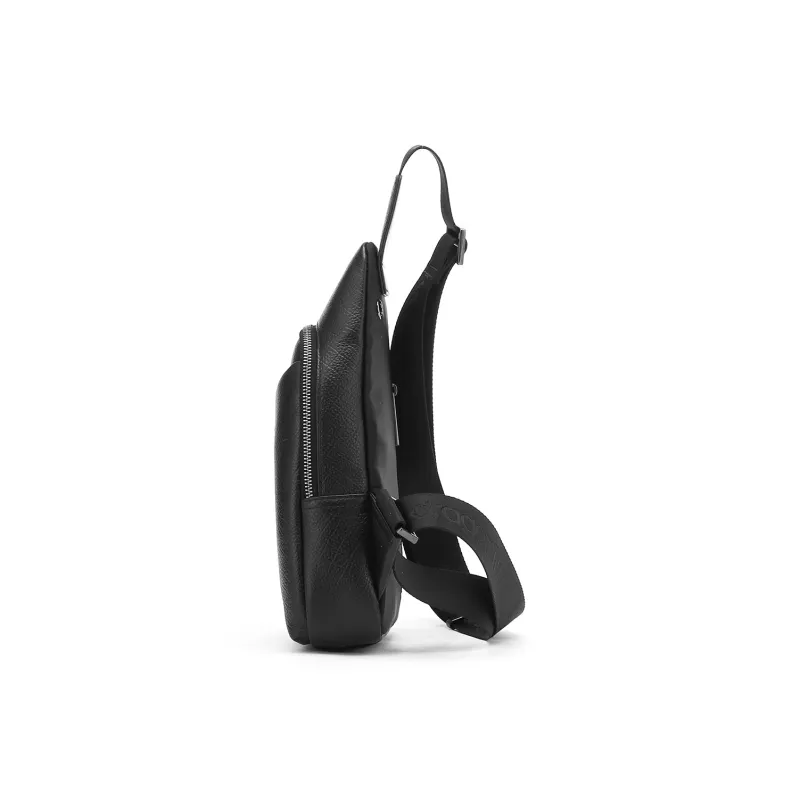 RED DRAGONFLY Cow Leather Sling Bag Men's Black/Royal Blue-2