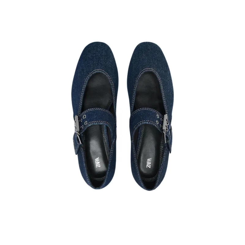 ZARA Casual Single Shoes Women's Blue-4