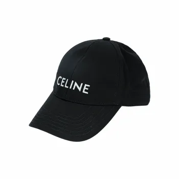 CELINE Cotton Polyester Baseball Caps Unisex Black