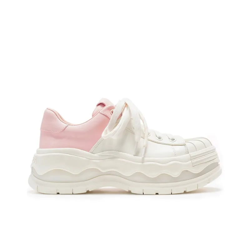 VITTORIO VENTURA Slip-Resistant Low-Top Casual Shoes Women's White & Pink-1