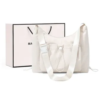 MAKEUP KITTEN Nylon Fabric Shoulder Bag Crossbody Bag Women's Apricot