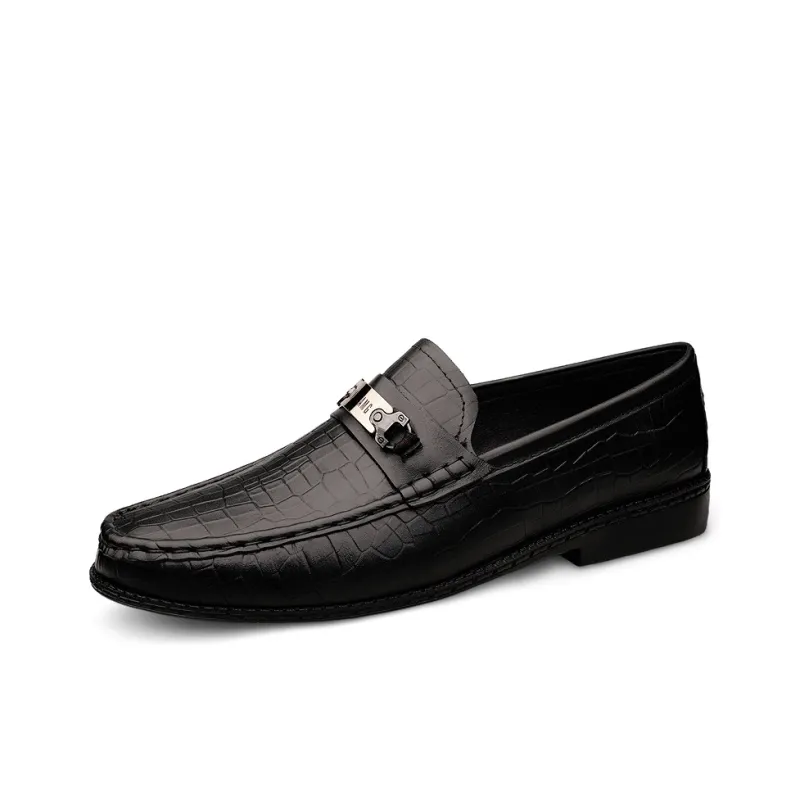 CKVUSAMG Leather Shoes Unisex Brown-5