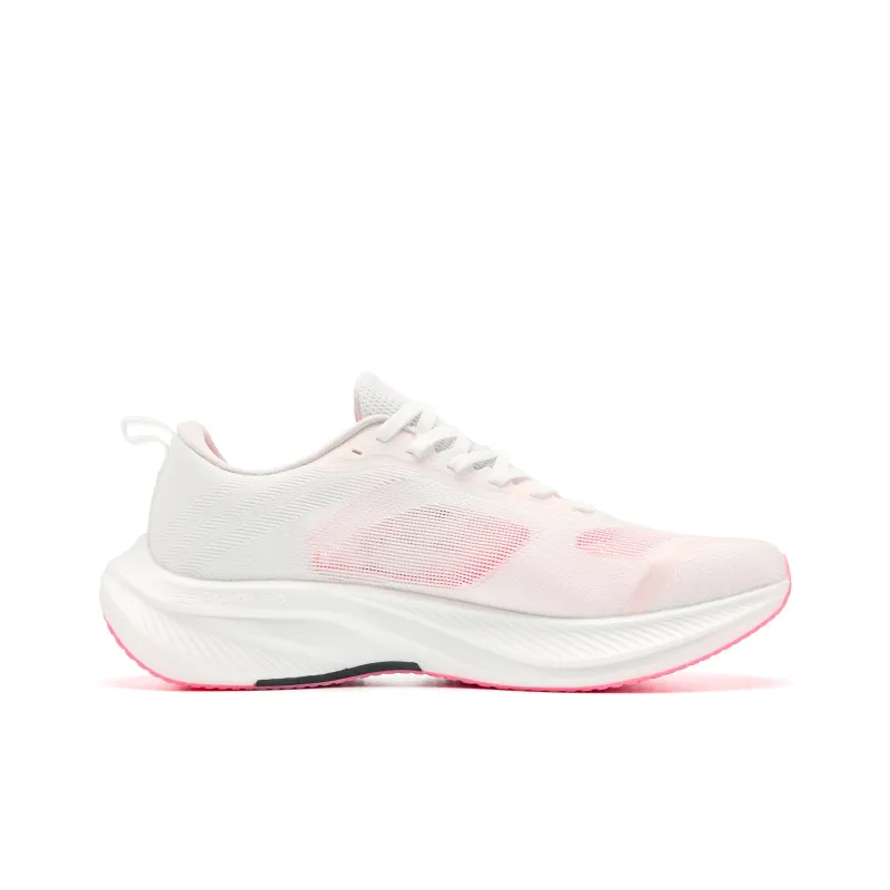 QIAODAN Cushioned Slip-Resistant Abrasion-Resistant Low-Top Casual Running Shoes Men's White Pink-1