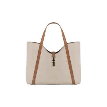 Furla Leather Tote Bag Shopping Bag Handbag Women's Light Brown