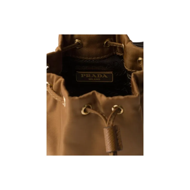 PRADA Recycled Nylon Charm Bag Accessory Mini Unisex Brandy-2